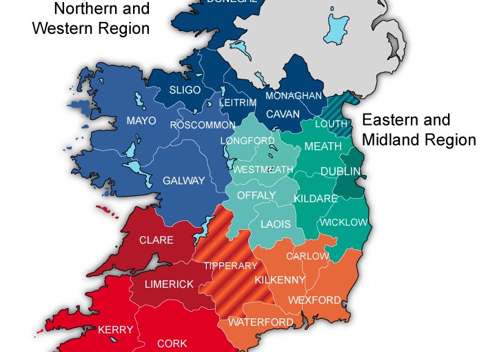 Ireland Regions Map&nbsp;Vector