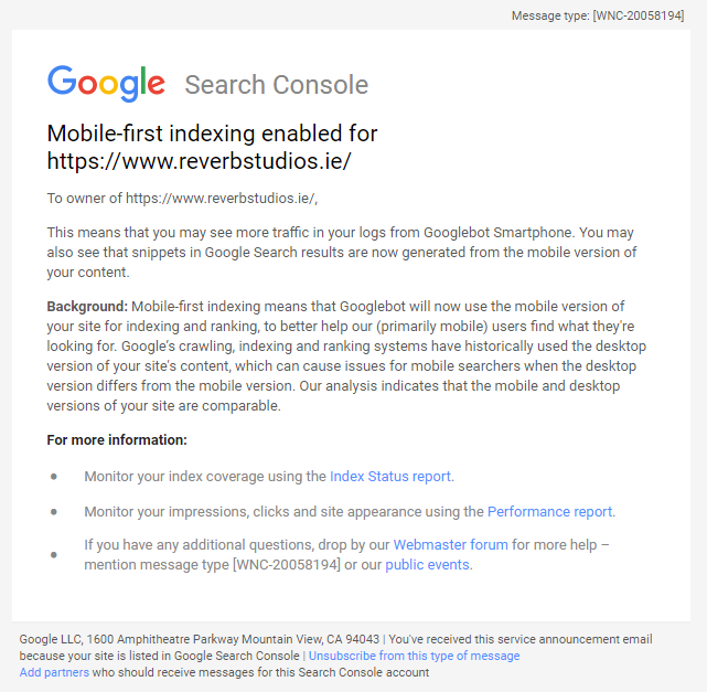 Mobile-first Indexing